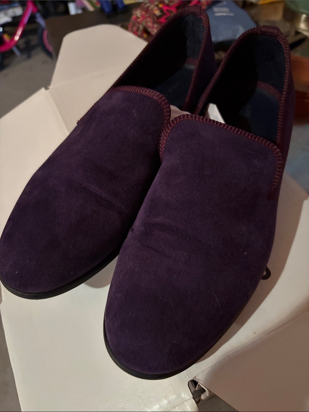 Duke and Dexter Slip-On Suede Men's Loafers in Deep Purple